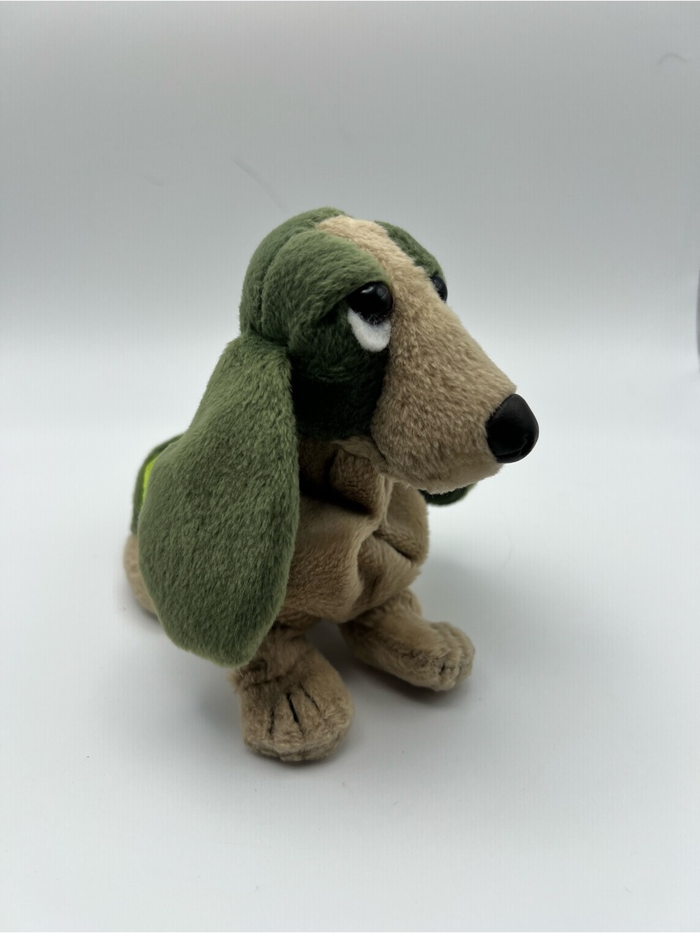 Applause Hush Puppies Plush - Green and Tan Soft & Cuddly Pup Small 5”